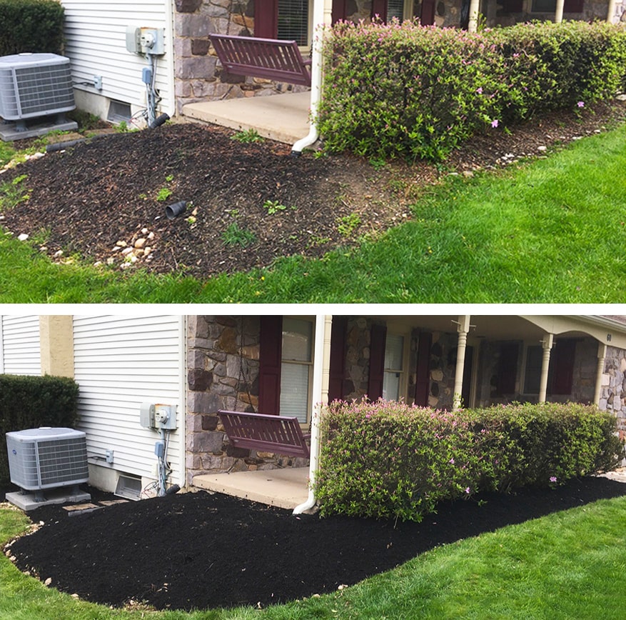 mulch maintenance before and after 2